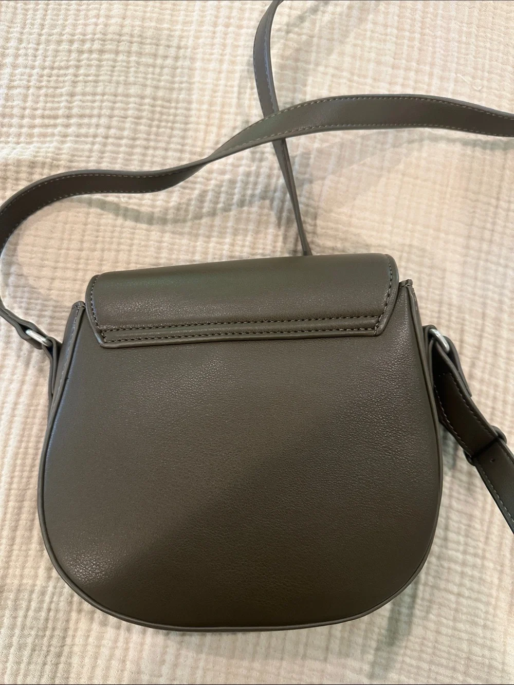 Old Navy Olive Green Saddle Crossbody Satchel